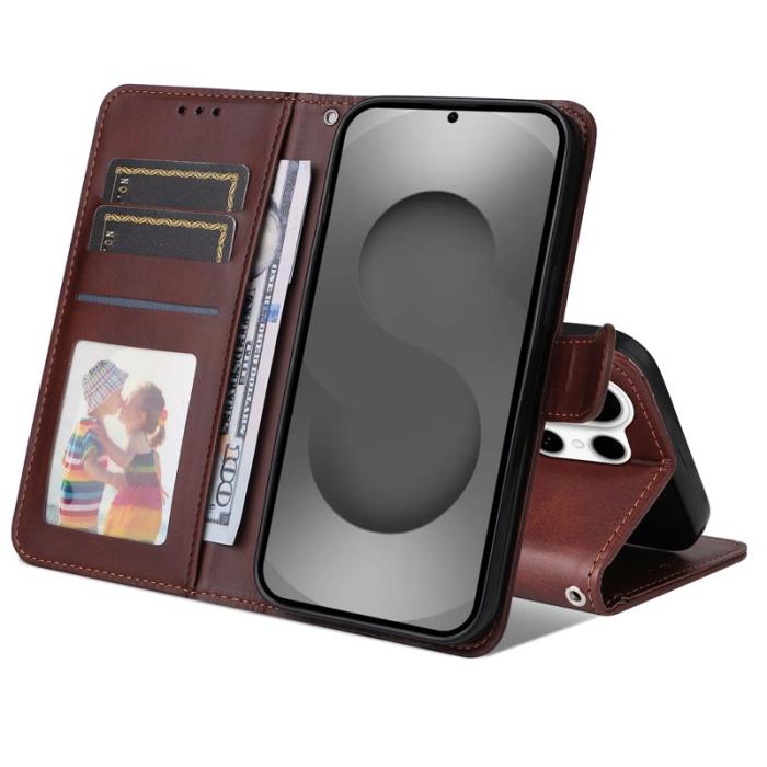 OEM - Samsung Galaxy S26 Ultra Fodral Konstläder Folio Flip - Brun