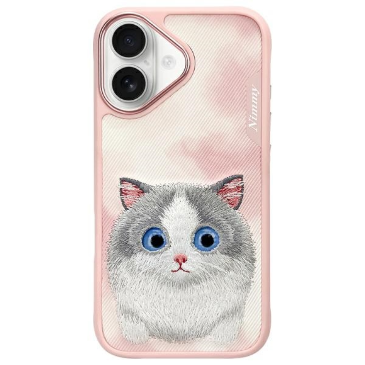 Nimmy iPhone 16 Mobilskal Big Eyed Pet 2.0 Cat - Rosa | 2353 | AlltMobil