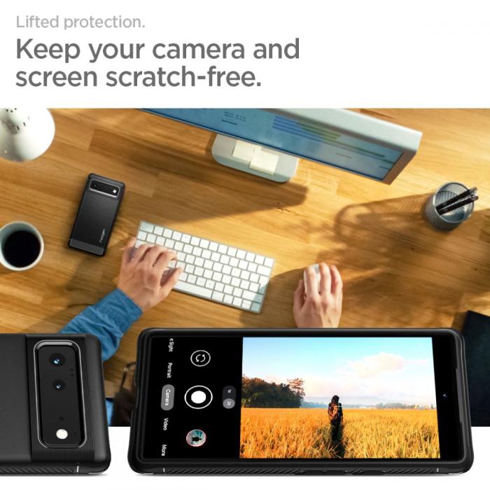 UTGATT1 - Spigen Rugged Armor Skal Pixel 6 - Matte Svart