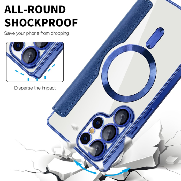 A-One Brand - Galaxy S25 Ultra Plånboksfodral MagSafe RFID Blocking - Safir