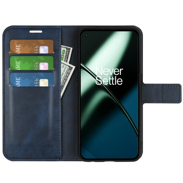 OEM - OnePlus 11 5G Plånboksfodral Calf Texture Flip - Blå