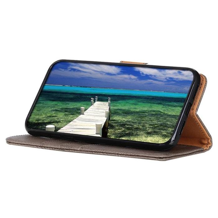 KHAZNEH - KHAZNEH Textured Plånboksfodral Galaxy A13 4G - Grå