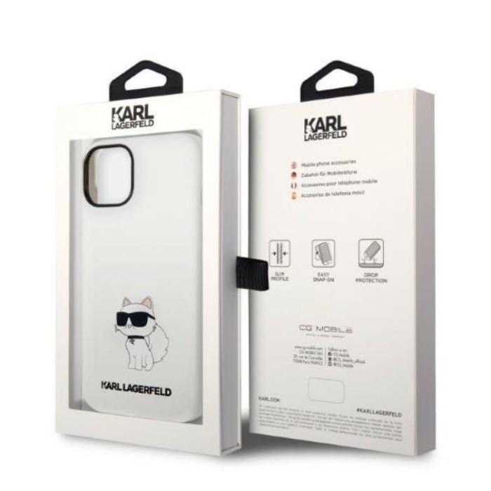 KARL LAGERFELD - Karl Lagerfeld Magsafe iPhone 14 Plus Skal Choupette Silicone - Vit