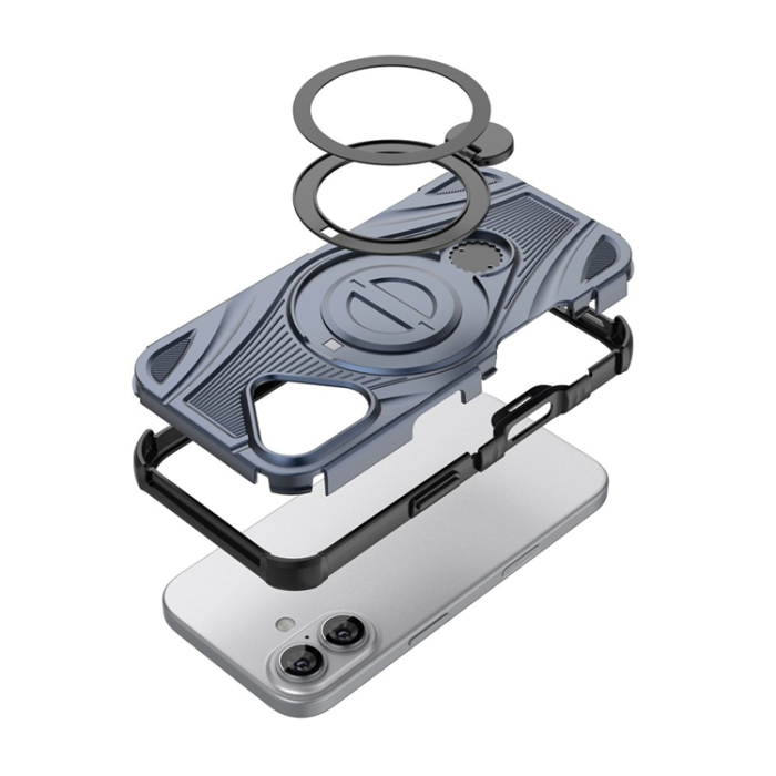 A-One Brand - iPhone 16 Mobilskal MagSafe Magnetic Kickstand - baby Blå