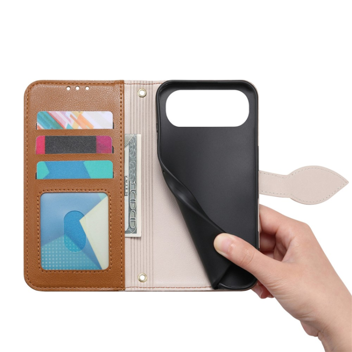 A-One Brand - iPhone Air Plånboksfodral Leaf Magnetiskt Spänne Konstläder - Brun