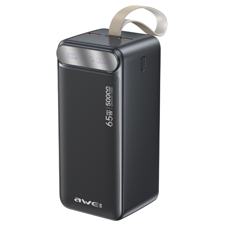 Awei Powerbank 50000mAh 65W 2xUSB-C 2xUSB-A PA-81 - Svart