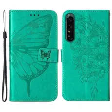 OEM - Sony Xperia 1 IV Plånboksfodral Butterfly - Turkos