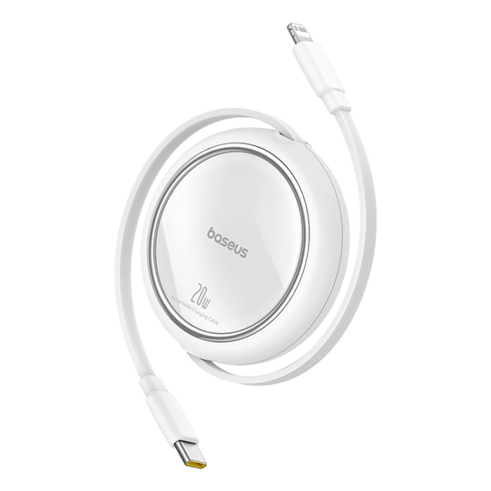 BASEUS - Baseus USB-C Till Lightning 20W 1m Kabel Free2Pull - Vit