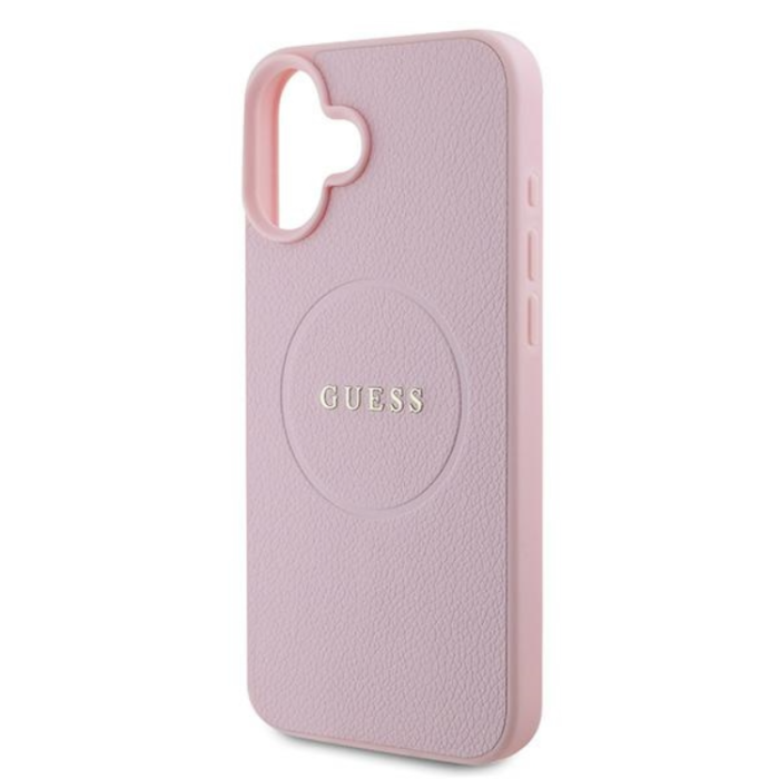 Guess - Guess iPhone 16 Plus Mobilskal Magsafe Grained Ring - Rosa