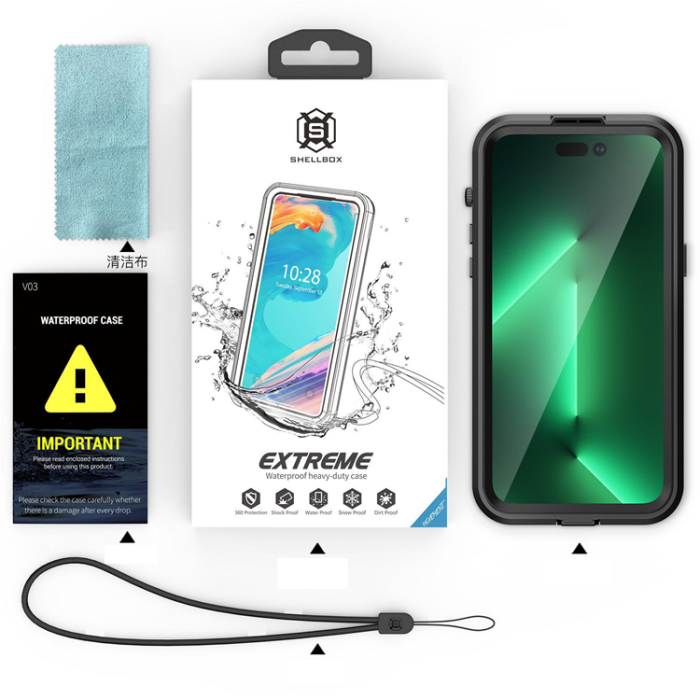 A-One Brand - Shell Box Vattentätt Magsafe Skal iPhone 14 Pro Max - Svart