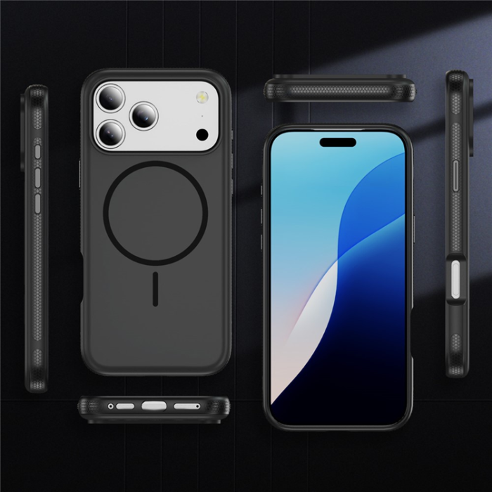 A-One Brand - iPhone 17 Pro Max Mobilskal MagSafe PC + TPU Shockproof - Svart