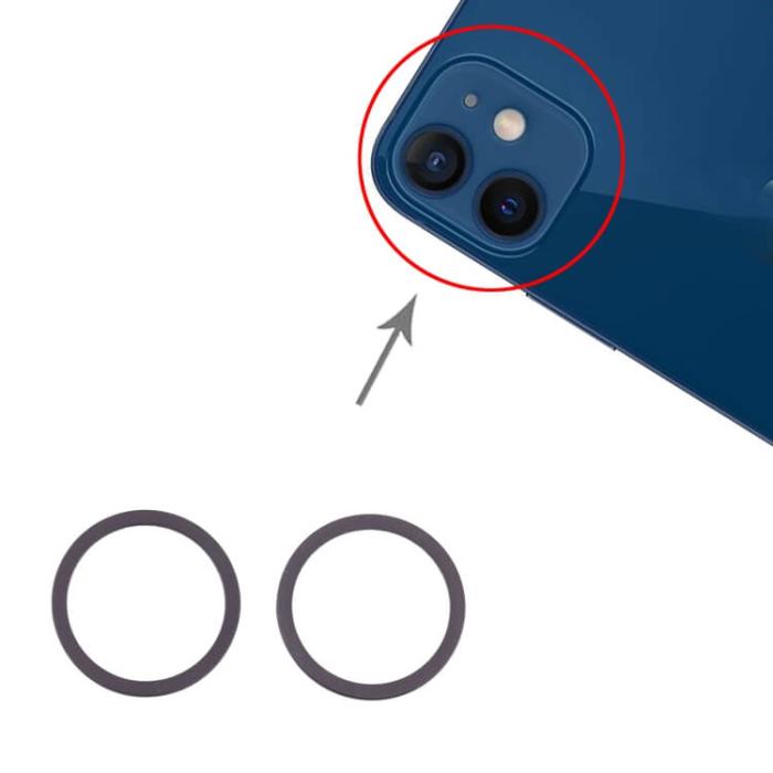 UTGATT1 - iPhone 12 Kameraring (2-pack) - Svart