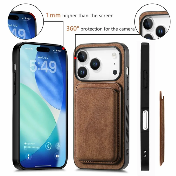 A-One Brand - iPhone 17 Pro Max Mobilskal Retro Detachable - Brun