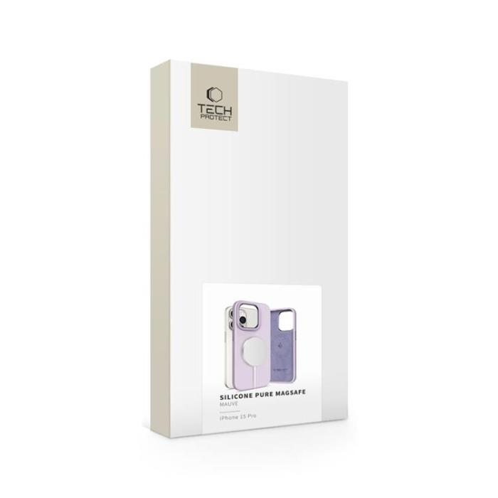 Tech-Protect - Tech-Protect iPhone 15 Pro Mobilskal Magsafe Silikon Pure - Mauve