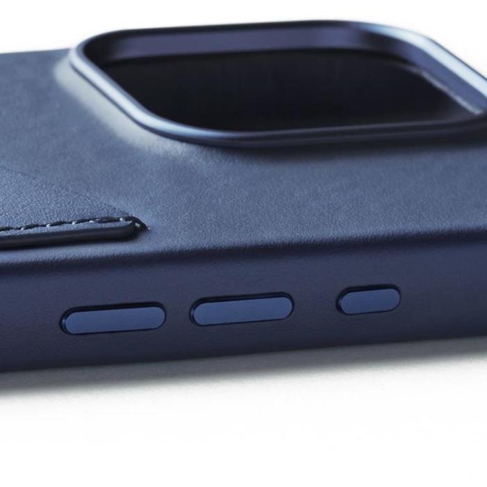 Mujjo - Mujjo iPhone 16 Pro Mobilskal MagSafe Korthållare - Blå
