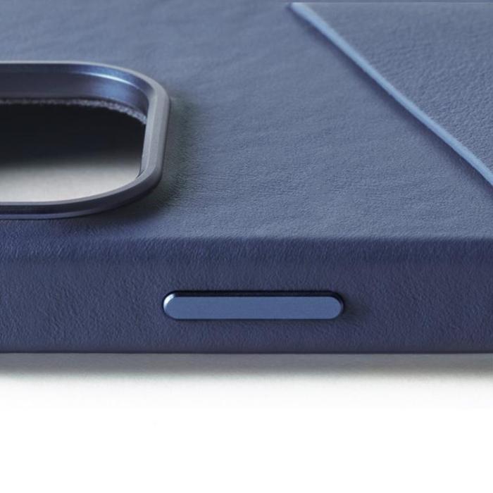 Mujjo - Mujjo iPhone 16 Pro Mobilskal MagSafe Korthållare - Blå