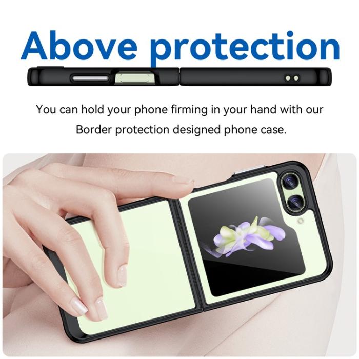 OEM - Galaxy Z Flip 5 Mobilskal Shockproof TPU Acrylic - Svart