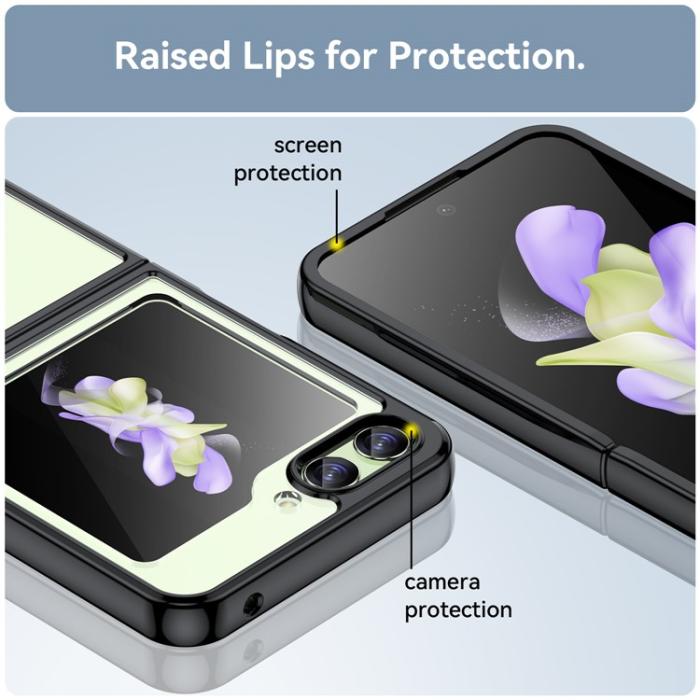 OEM - Galaxy Z Flip 5 Mobilskal Shockproof TPU Acrylic - Svart