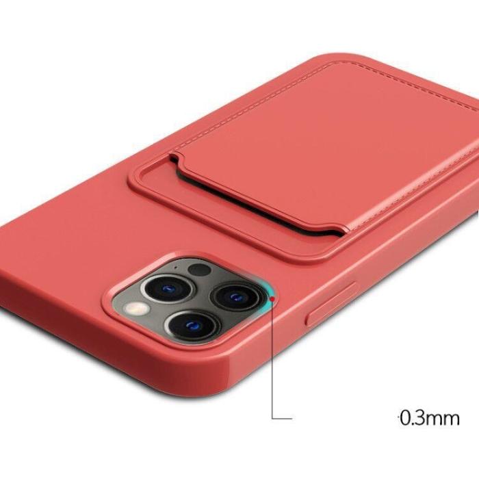 OEM - iPhone 15 Mobilskal Korthållare Silikon - Grön