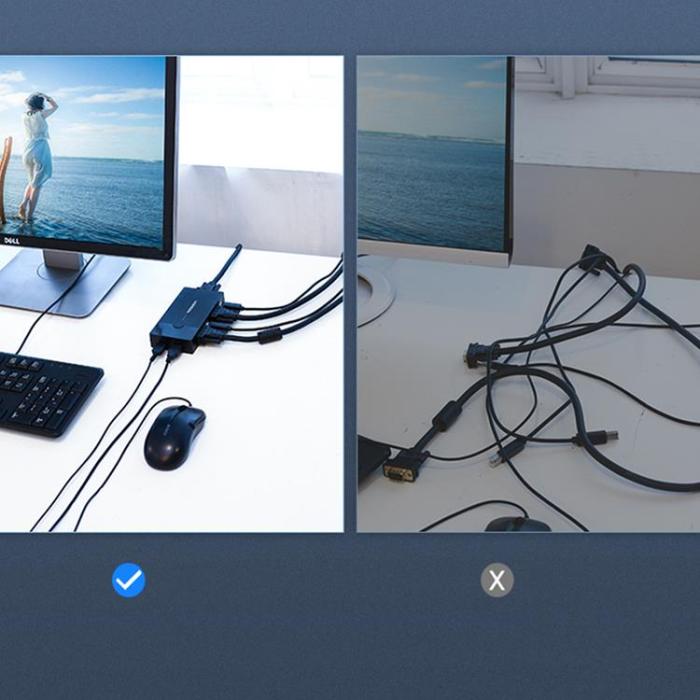 Ugreen - Ugreen Splitter Switch KVM - Svart