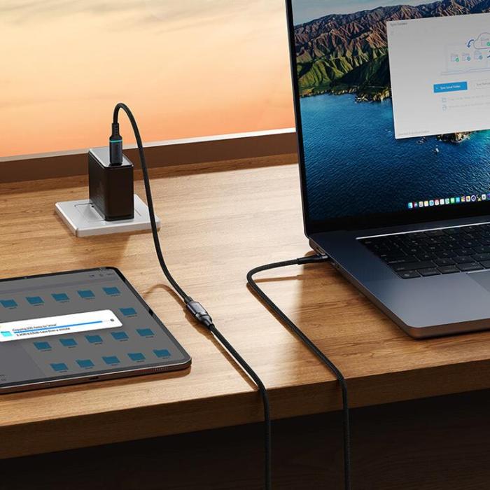 BASEUS - Baseus Förlängning Kabel USB-C Hane/USB-C Hona 0.5m - Svart