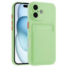A-One Brand - iPhone 16 Plus Mobilskal Korthållare TPU - Matchagrön