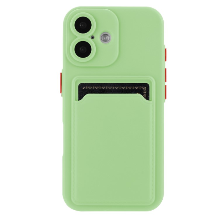 A-One Brand - iPhone 16 Plus Mobilskal Korthållare TPU - Matchagrön