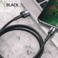 USAMS - USAMS Fl&auml;tad kabel U26 USB-C 1m 3A Snabbladdning (US-SJ313) - Svart