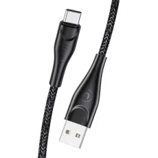 USAMS - USAMS Fl&auml;tad kabel U41 USB-C 1m 2A (US-SJ392) - Svart