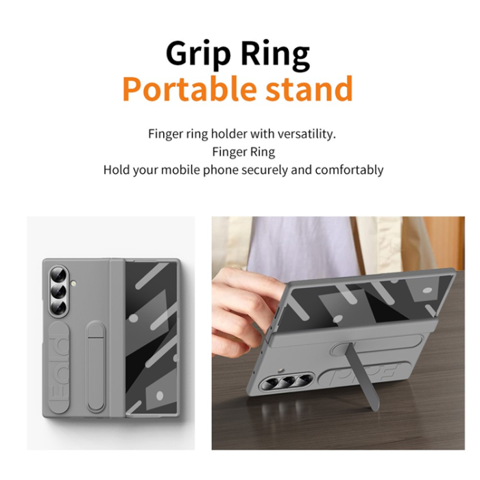 A-One Brand - Galaxy Z Fold 7 Mobilskal Kickstand Armband - Grå