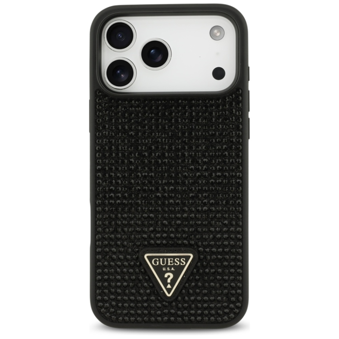 Guess - Guess iPhone 17 Pro Mobilskal Rhinestone Triangle Logo - Svart
