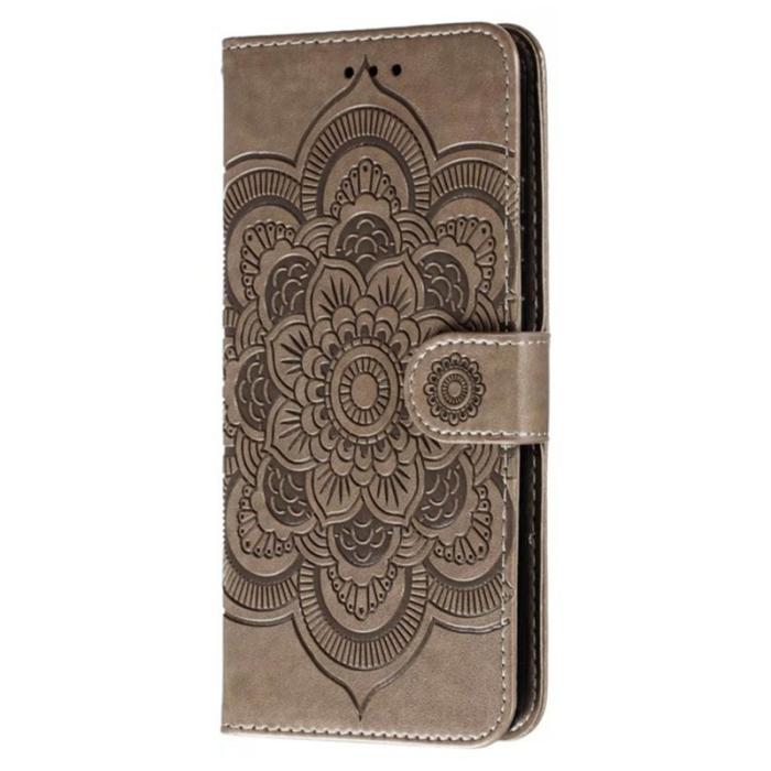 OEM - Samsung Galaxy A37 Plånboksfodral Konstläder Mandala - Grå