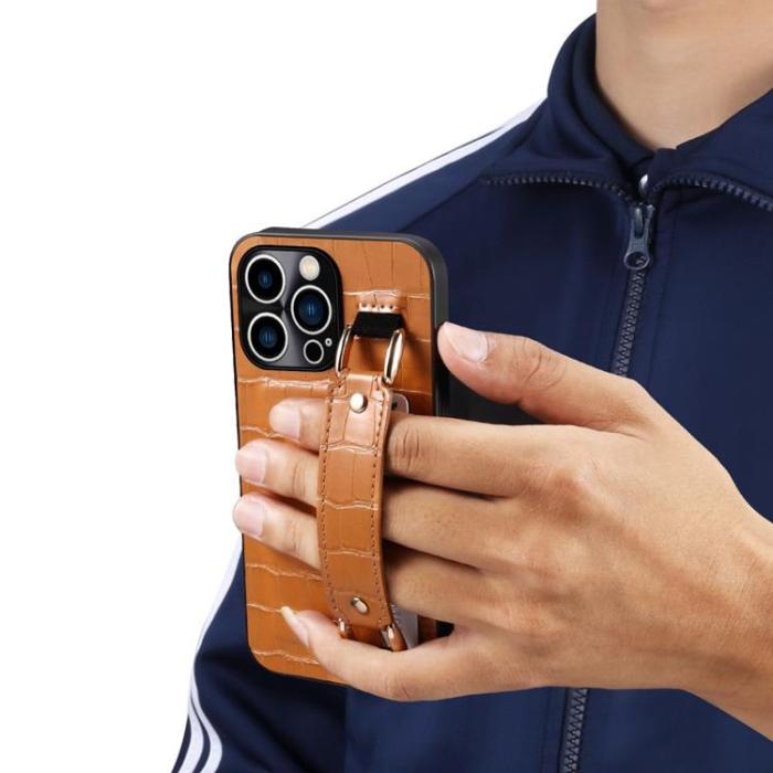 OEM - iPhone 14 Pro Max Skal Korthållare Crocodile - Rosa