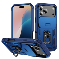 A-One Brand - iPhone 17 Pro Max Mobilskal Slide Camshield Kickstand - Blå