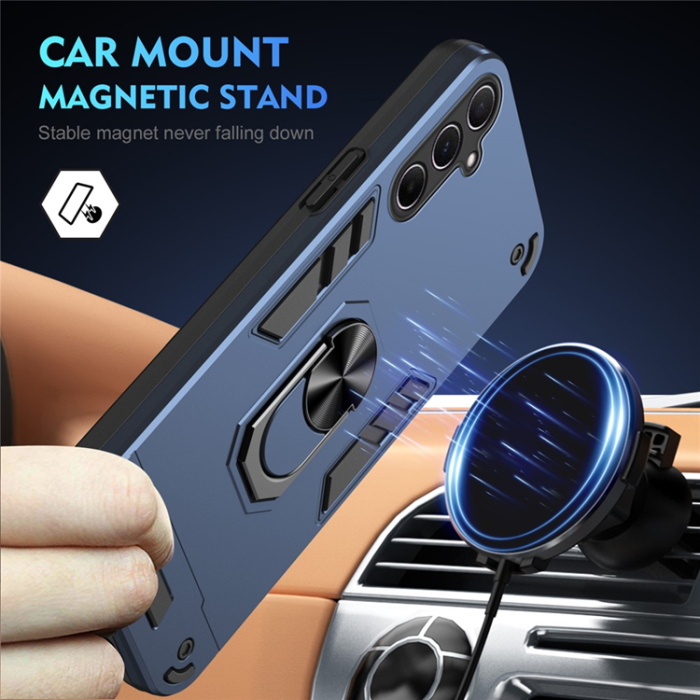 A-One Brand - Galaxy A26 Mobilskal Kickstand PC+TPU Drop Defend - Blå