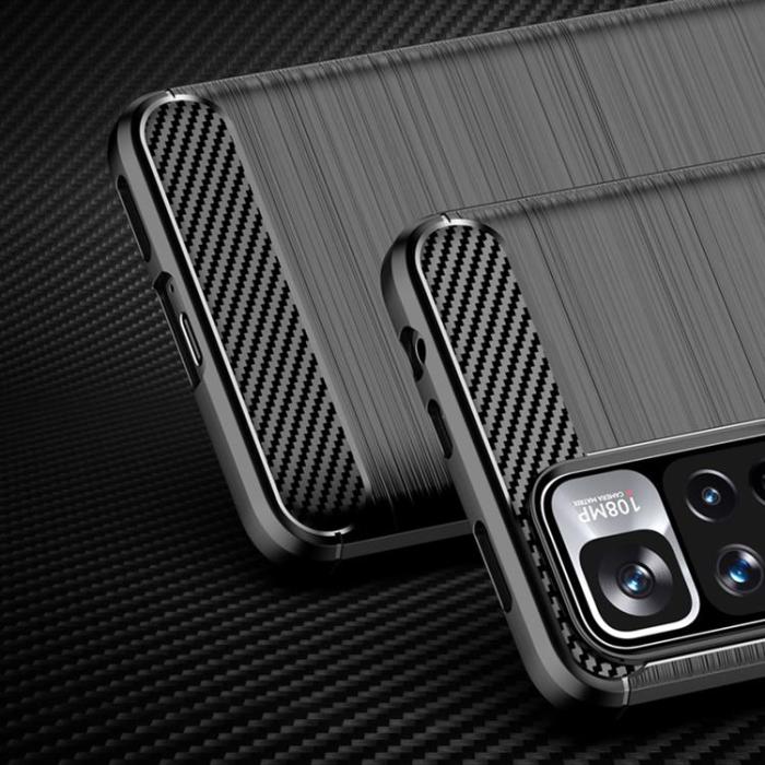 OEM - Carbon Flexible Skal Xiaomi Poco X4 NFC 5G - Svart