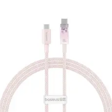 BASEUS - Baseus USB-C till USB-C kabel 1m 100W - Rosa