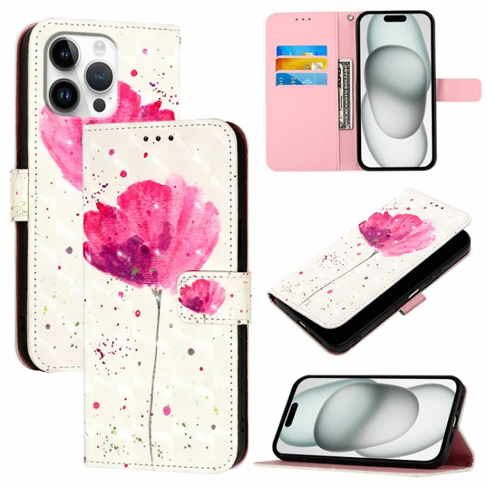 A-One Brand - iPhone 16 Pro Max Plånboksfodral Printing Pattern Med Rem