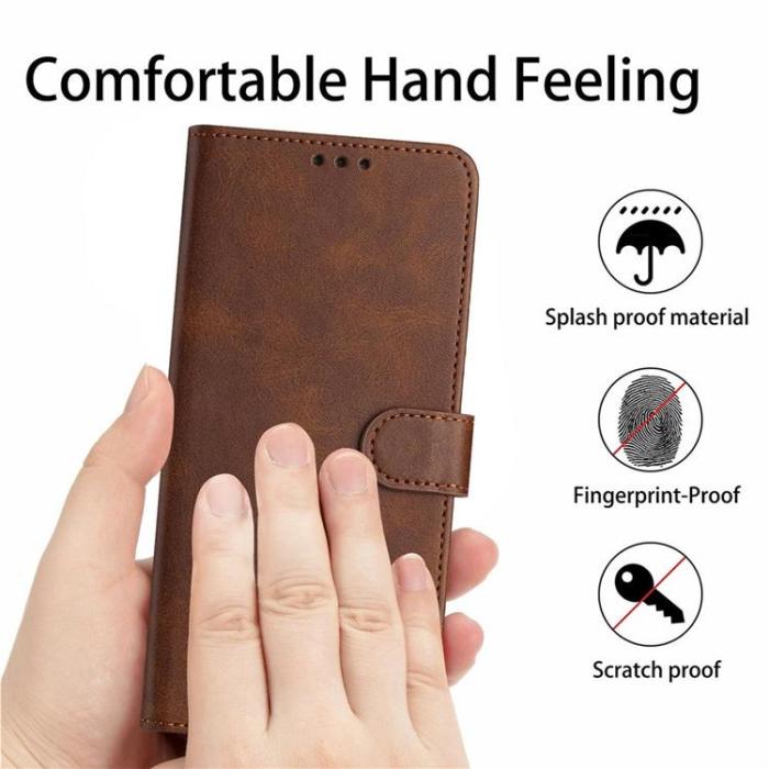 A-One Brand - Sony Xperia 1 VII Plånboksfodral Calf Texture Med Rem - Brun