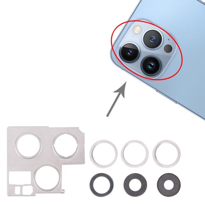 UTGATT1 - iPhone 13 Pro Max Kameralins + Bracket - Silver