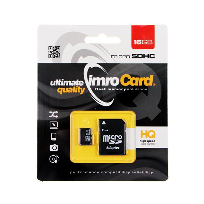 Imro 16GB microSDHC Klass 10 UHS-I Minneskort med Adapter | 288 | AlltMobil