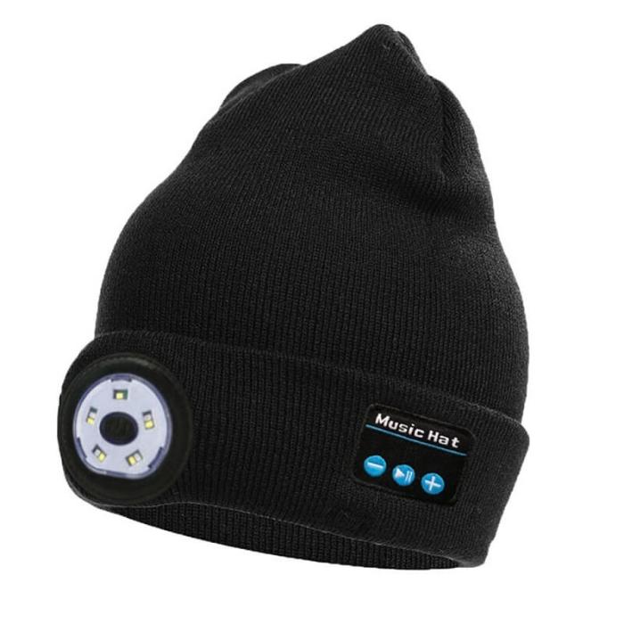A-One Brand - Bluetooth Mössa med LED-Ljus - Svart