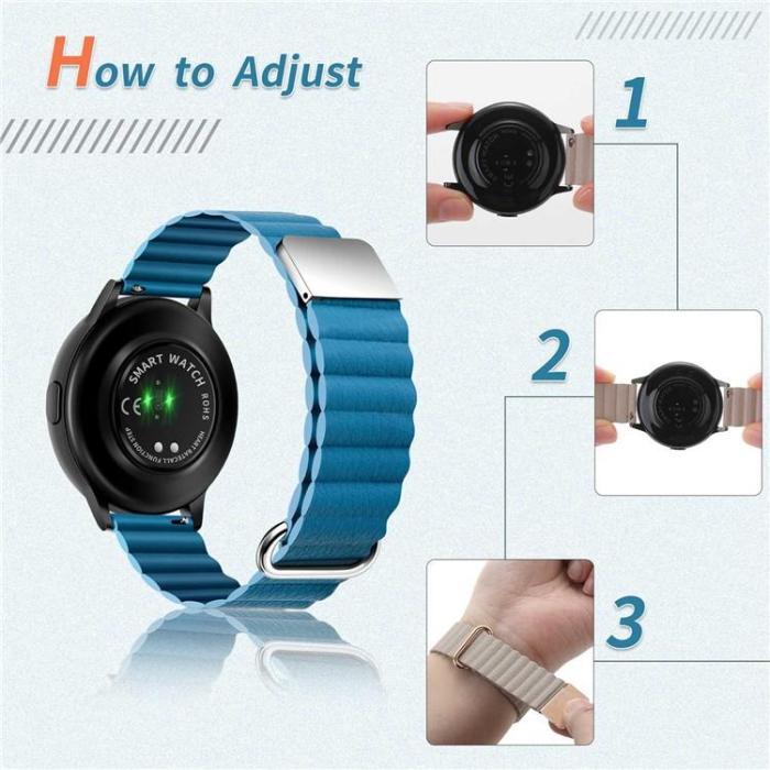 A-One Brand - Galaxy Watch Armband Äkta Läder (20mm) - Khaki