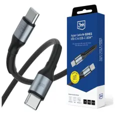 3MK - 3MK USB-C till USB-C 100W kabel 20V/5A 1m N-SERIES Hyper - Svart