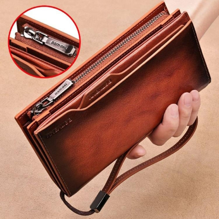 BANYANU - BANYANU Plånbok Väska Vintage Äkta Cow Läder RFID Blocking N2043