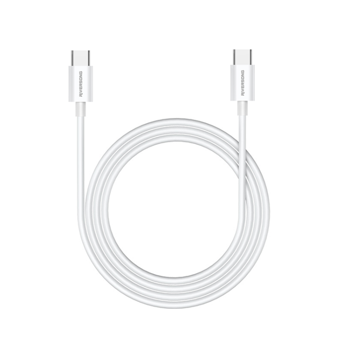 Riversong - Riversong USB-C/USB-C Kabel 1m 3A Lotus 08 CT76 Light - Vit