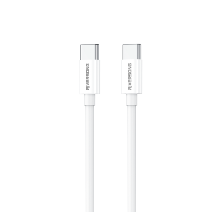 Riversong - Riversong USB-C/USB-C Kabel 1m 3A Lotus 08 CT76 Light - Vit