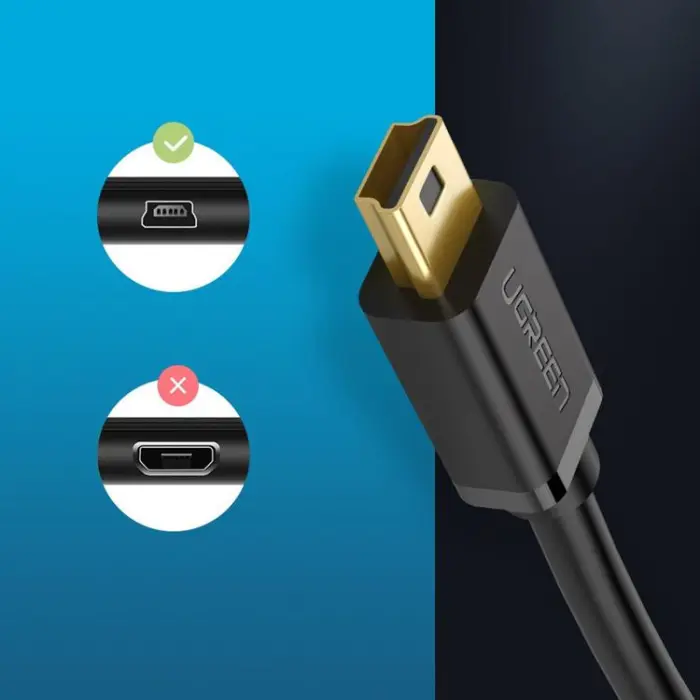 Ugreen - Ugreen USB Till Mini USB Kabel 3m - Svart
