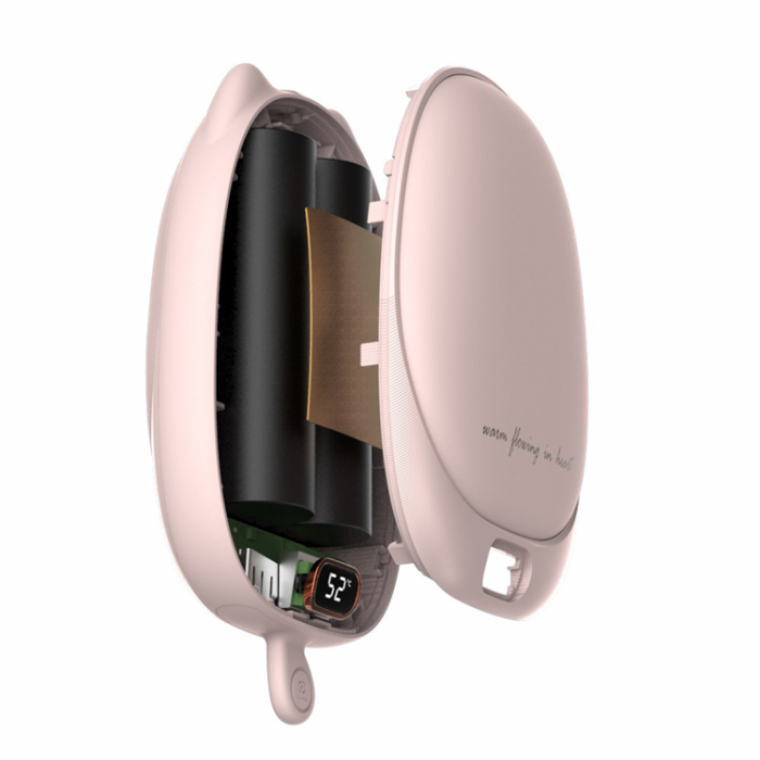 OEM - 2in1 Powerbank 10000mAh med Handvärmare och temperaturkontroll - Rosa
