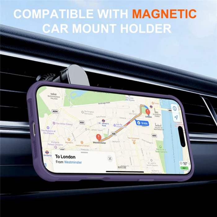 A-One Brand - iPhone 17 Mobilskal MagSafe Kickstand TPU + PC - Lila